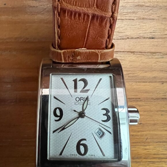 Oris Miles Rectangular Stainless Steel Watch; silver dialand hardly worn - Picture 2 of 7